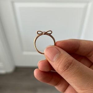 pandora bow rose gold ring